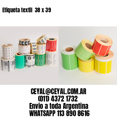 Etiqueta textil  38 x 39