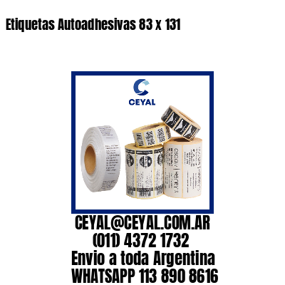 Etiquetas Autoadhesivas 83 x 131