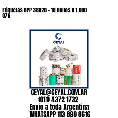 Etiquetas OPP 38X20 – 10 Rollos X 1.000 Ø76