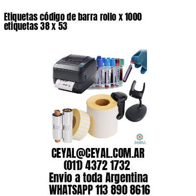 Etiquetas código de barra rollo x 1000 etiquetas 38 x 53 