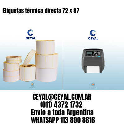 Etiquetas térmica directa 72 x 87