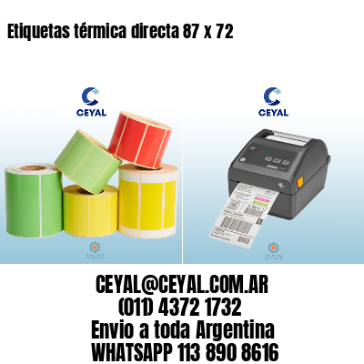 Etiquetas térmica directa 87 x 72