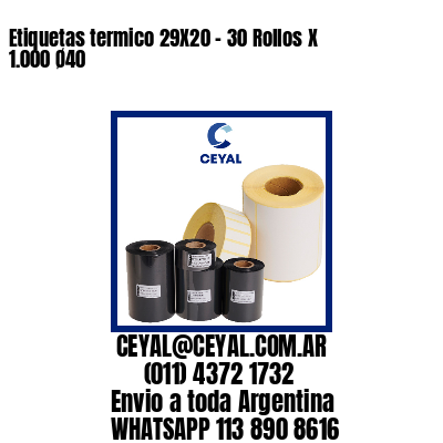 Etiquetas termico 29X20 - 30 Rollos X 1.000 Ø40