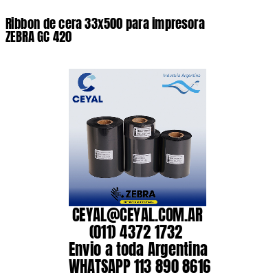 Ribbon de cera 33x500 para impresora ZEBRA GC 420