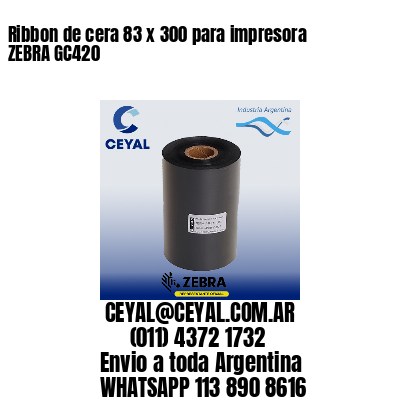 Ribbon de cera 83 x 300 para impresora ZEBRA GC420