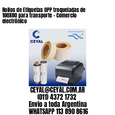 Rollos de Etiquetas OPP troqueladas de 100X80 para transporte - Comercio electrónico