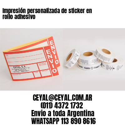 Impresión personalizada de sticker en rollo adhesivo