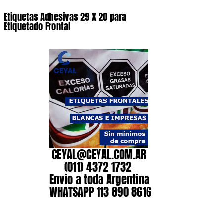 Etiquetas Adhesivas 29 X 20 para Etiquetado Frontal