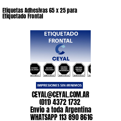 Etiquetas Adhesivas 65 x 25 para Etiquetado Frontal