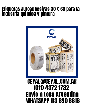 Etiquetas autoadhesivas 30 x 60 para la industria quimica y pintura