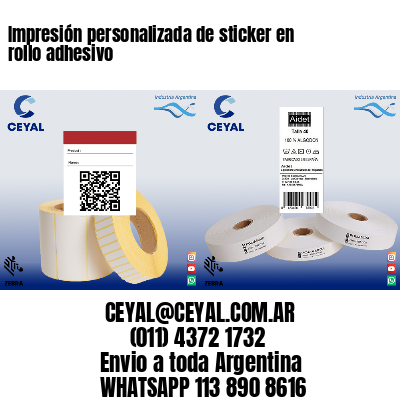 Impresión personalizada de sticker en rollo adhesivo