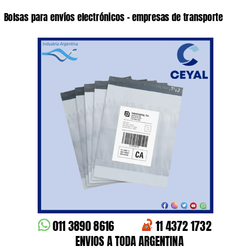 Bolsas para envíos electrónicos - empresas de transporte