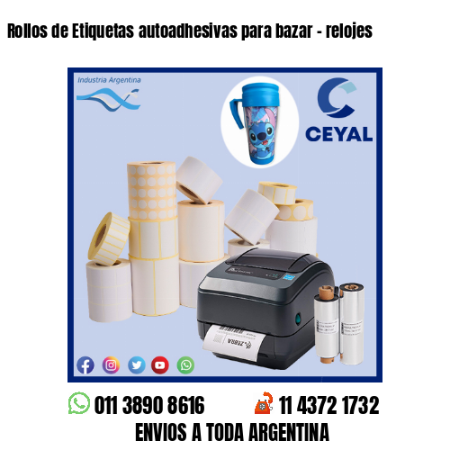 Rollos de Etiquetas autoadhesivas para bazar – relojes