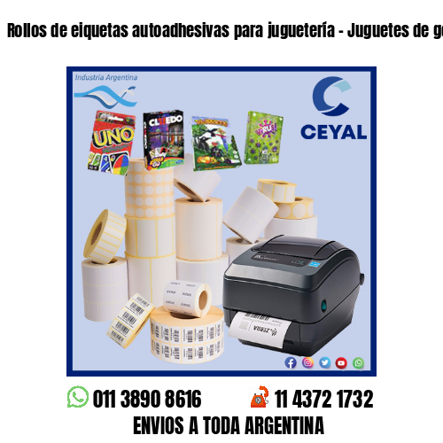 Rollos de eiquetas autoadhesivas para juguetería - Juguetes de goma