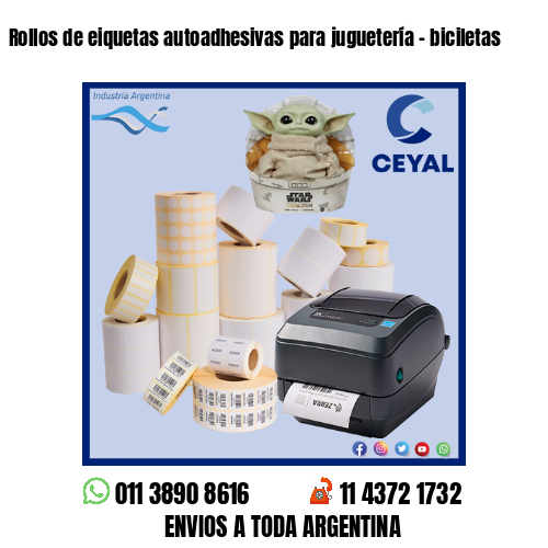 Rollos de eiquetas autoadhesivas para juguetería - biciletas