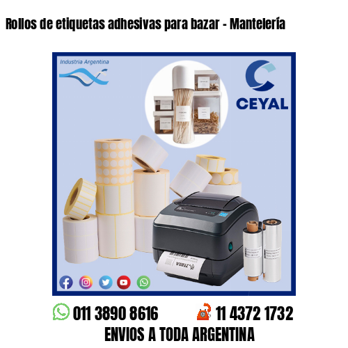 Rollos de etiquetas adhesivas para bazar - Mantelería