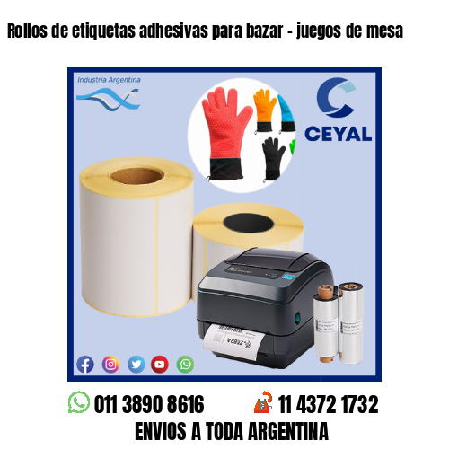 Rollos de etiquetas adhesivas para bazar - juegos de mesa