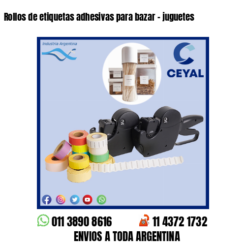 Rollos de etiquetas adhesivas para bazar – juguetes