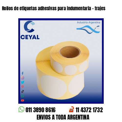 Rollos de etiquetas adhesivas para indumentaria - trajes