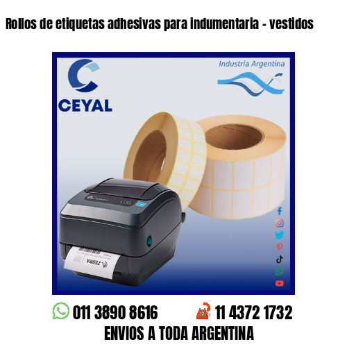 Rollos de etiquetas adhesivas para indumentaria - vestidos