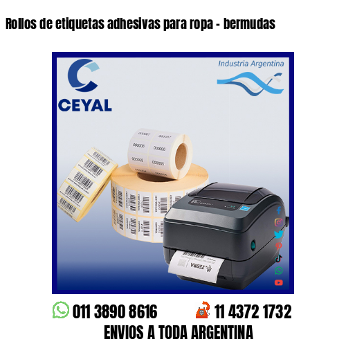 Rollos de etiquetas adhesivas para ropa - bermudas