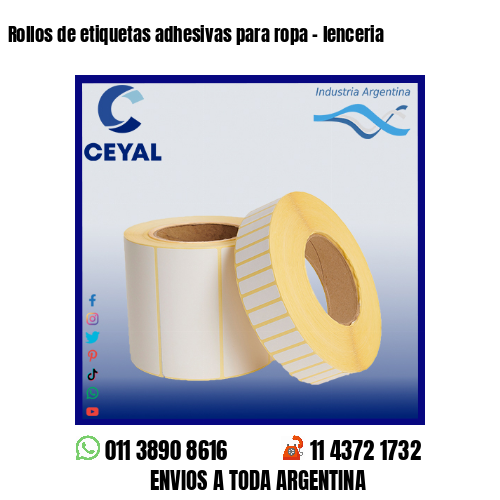 Rollos de etiquetas adhesivas para ropa - lenceria