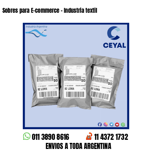 Sobres para E-commerce - Industria textil