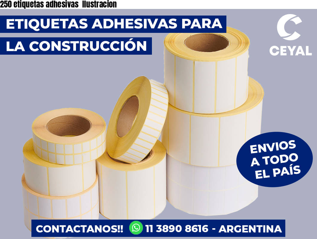 250 etiquetas adhesivas  Ilustracion