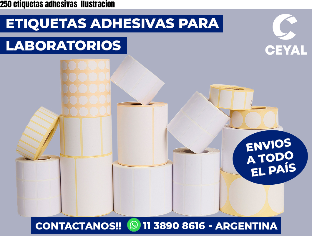 250 etiquetas adhesivas  Ilustracion