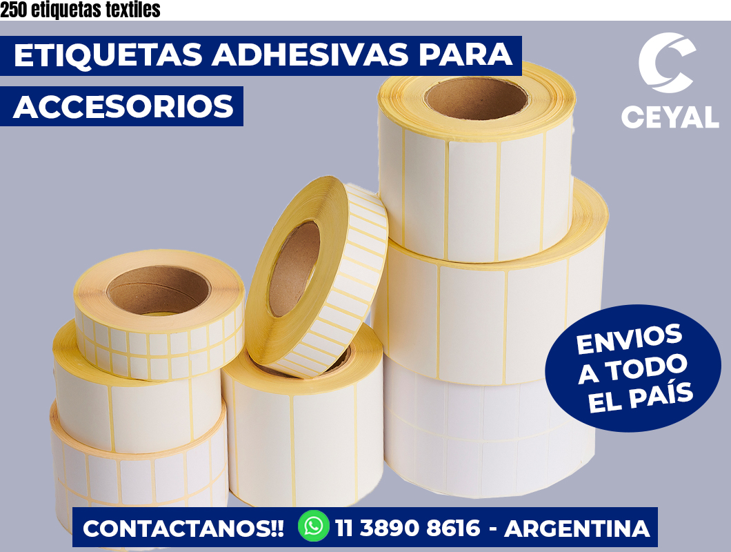 250 etiquetas textiles