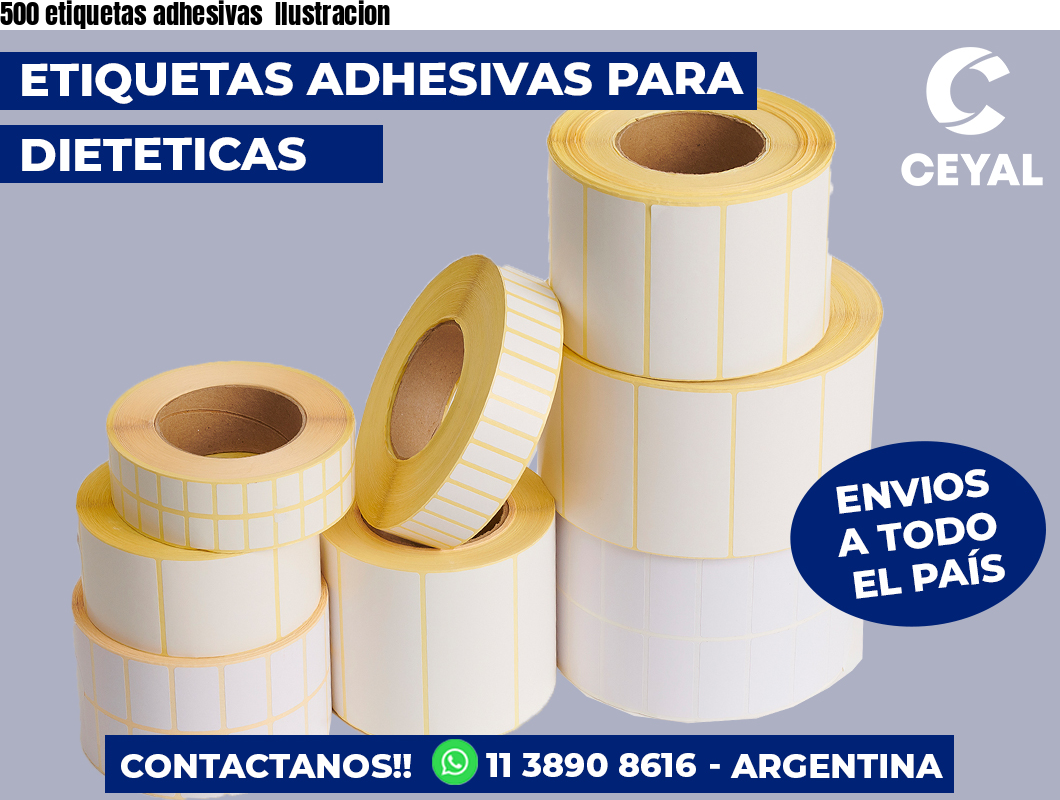 500 etiquetas adhesivas  Ilustracion