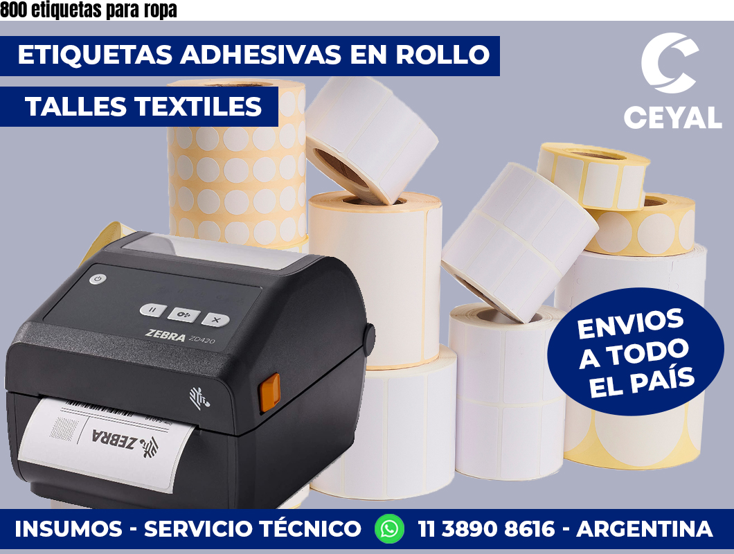 800 etiquetas para ropa