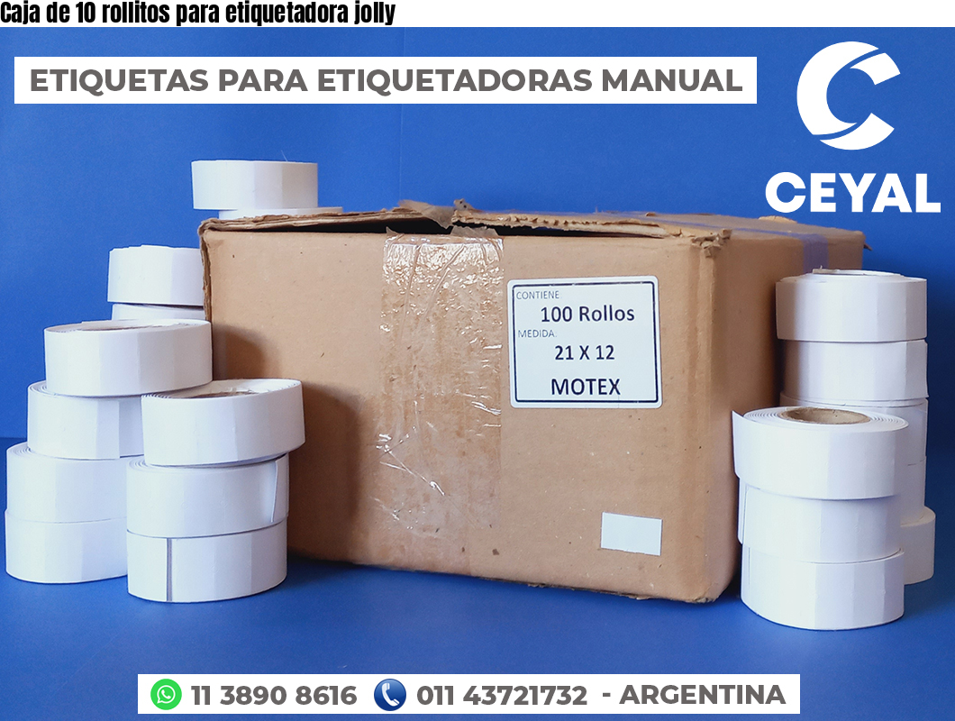 Caja de 10 rollitos para etiquetadora jolly