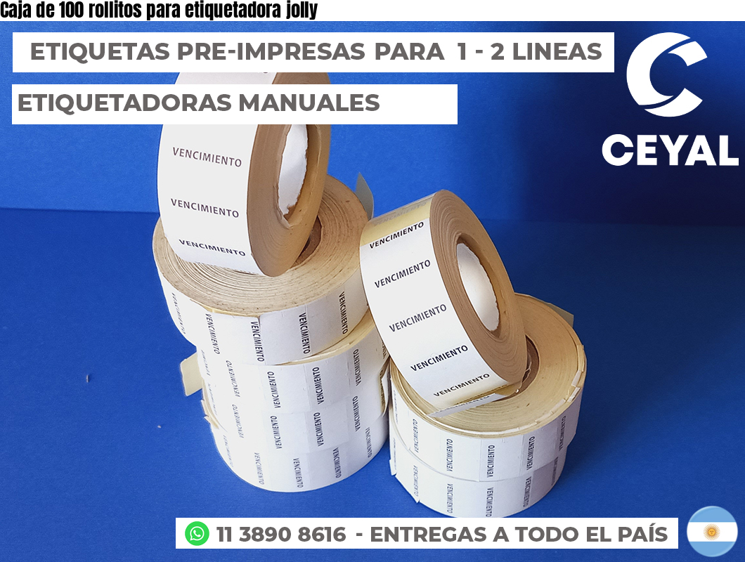 Caja de 100 rollitos para etiquetadora jolly