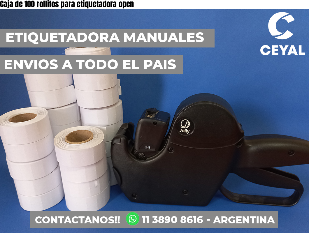 Caja de 100 rollitos para etiquetadora open