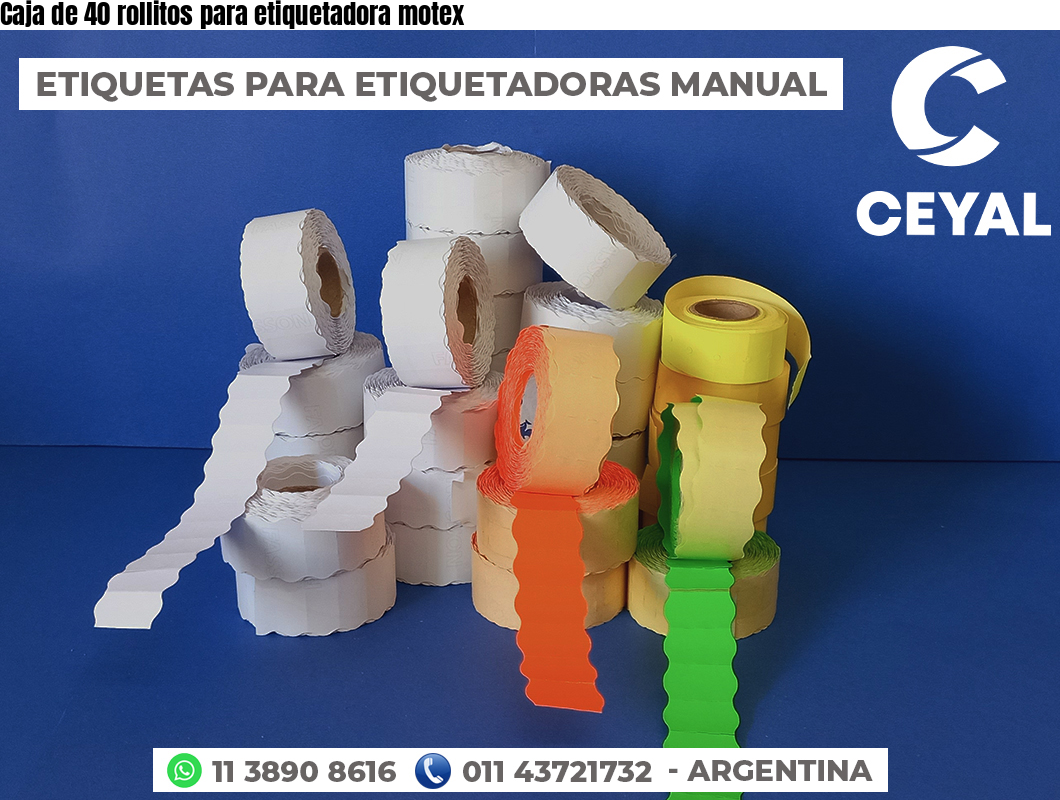 Caja de 40 rollitos para etiquetadora motex