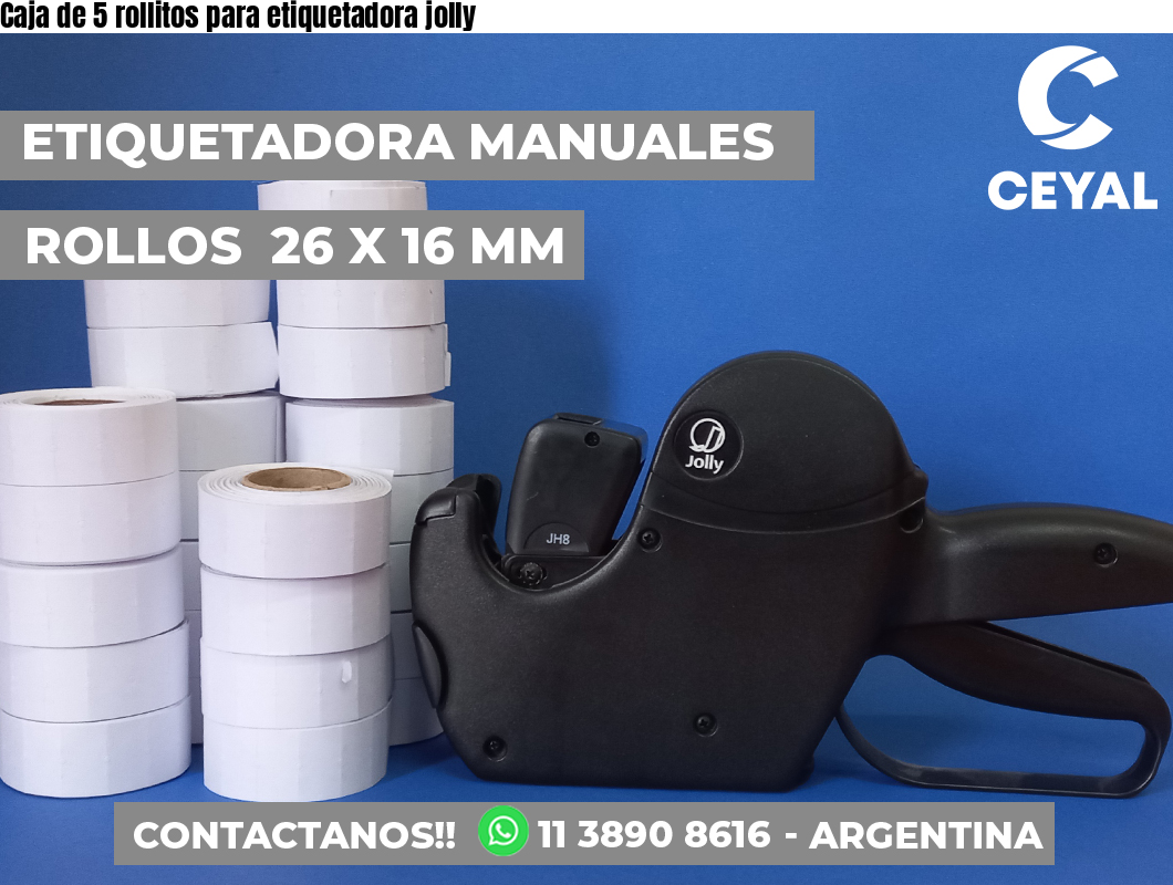 Caja de 5 rollitos para etiquetadora jolly