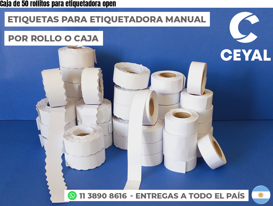 Caja de 50 rollitos para etiquetadora open