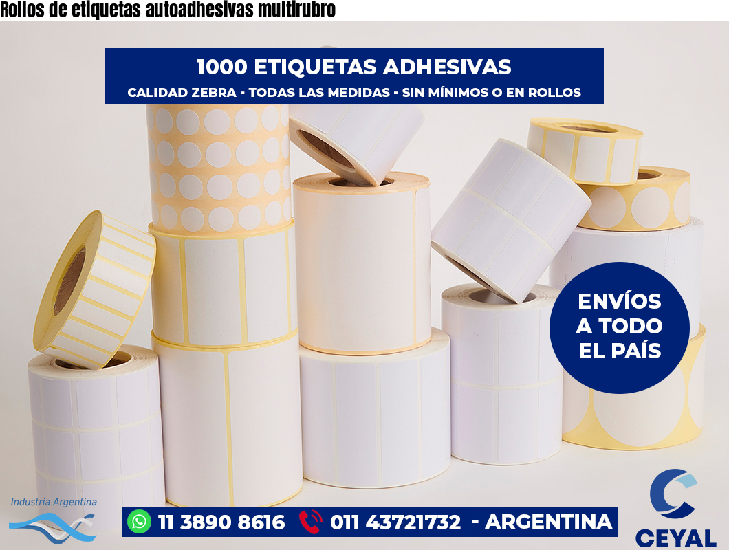 Rollos de etiquetas autoadhesivas multirubro