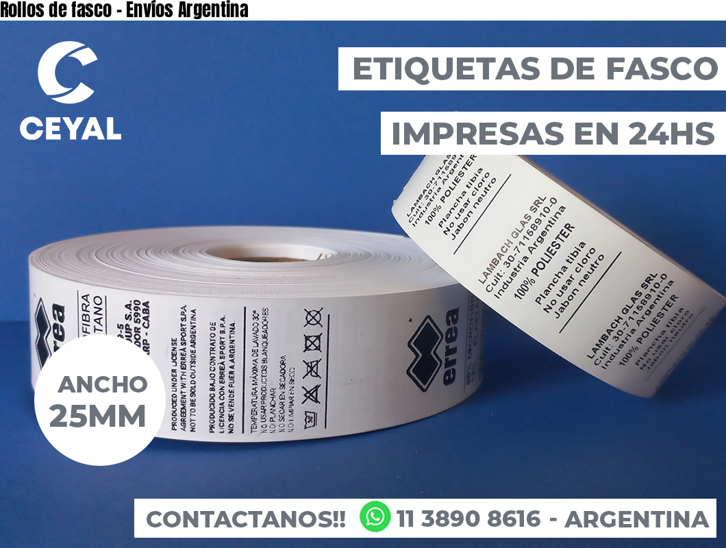 Rollos de fasco - Envíos Argentina