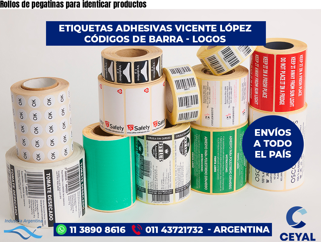 Rollos de pegatinas para identicar productos