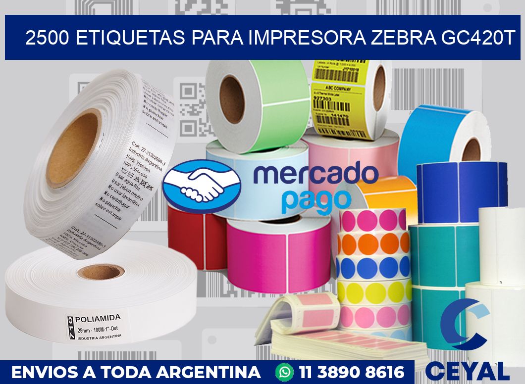 2500 etiquetas para impresora zebra GC420T