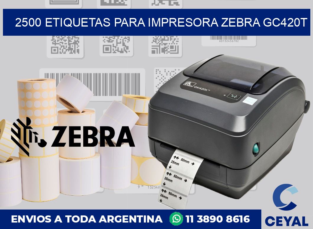 2500 etiquetas para impresora zebra GC420T