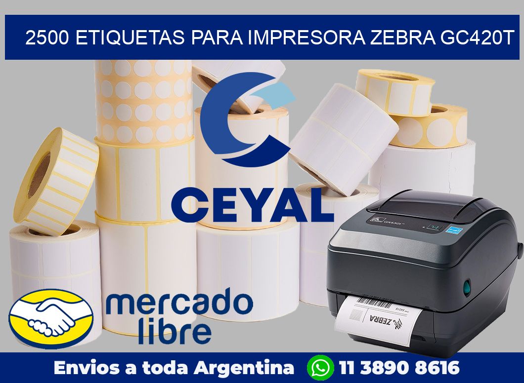 2500 etiquetas para impresora zebra GC420T