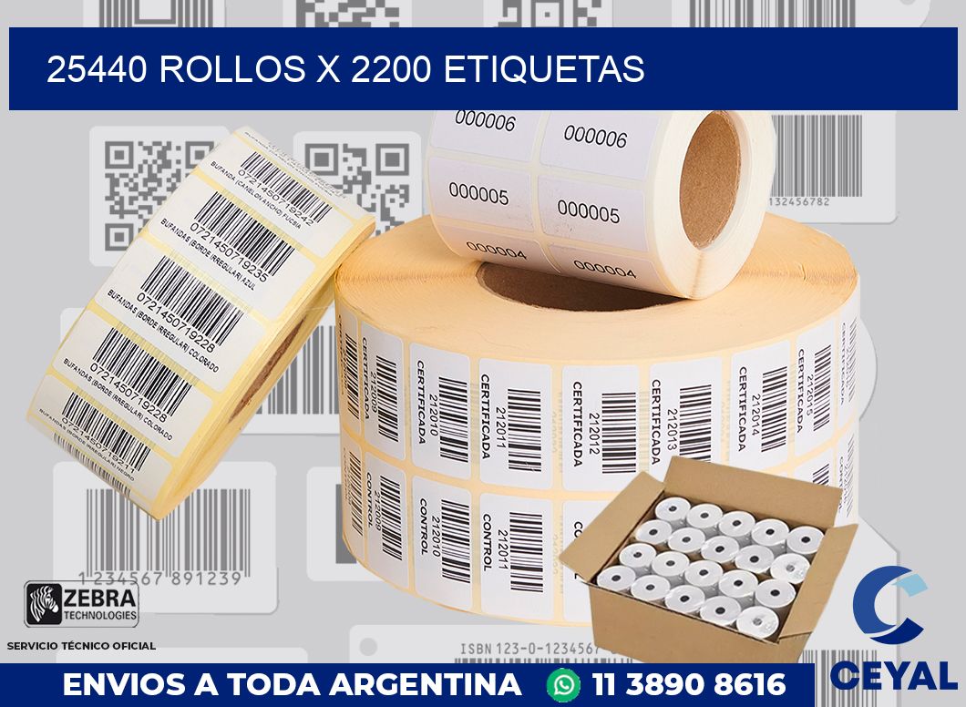 25440 Rollos X 2200 Etiquetas Impresora Zebra Zd220 9835