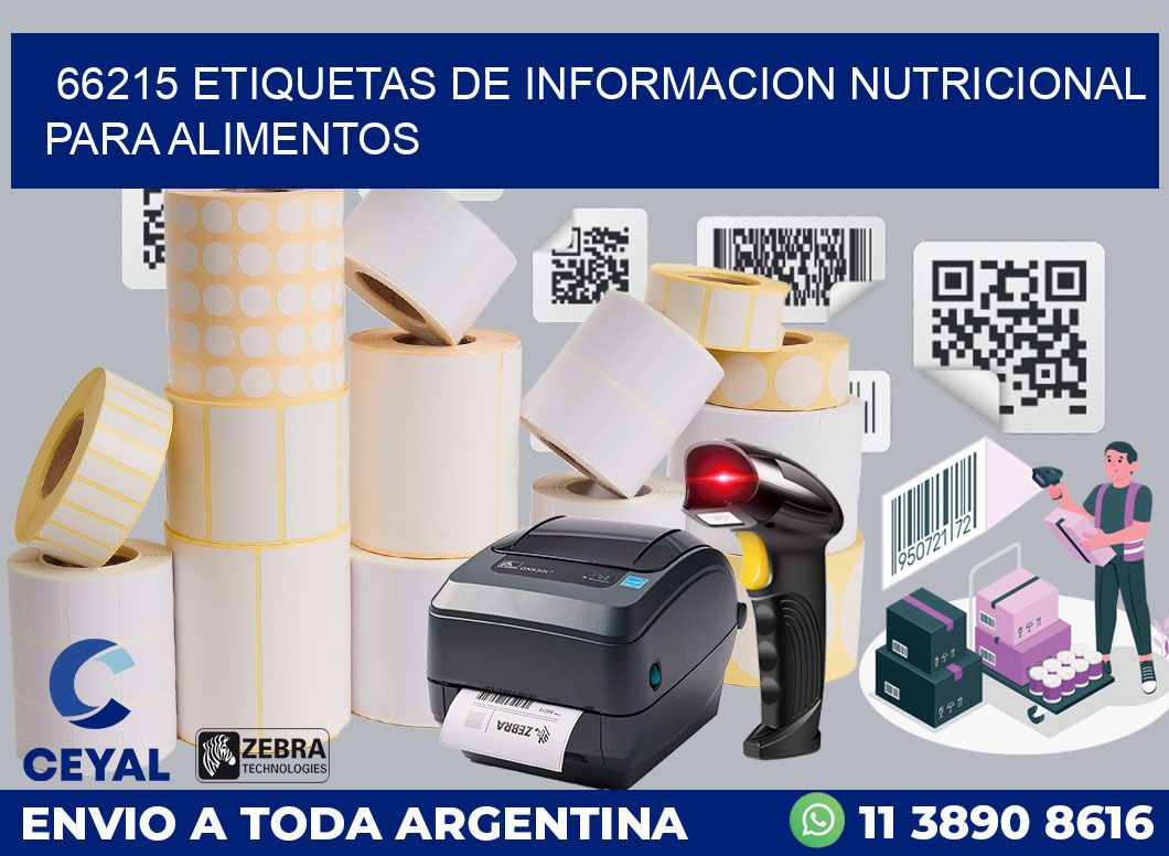 66215 ETIQUETAS DE INFORMACION NUTRICIONAL PARA ALIMENTOS