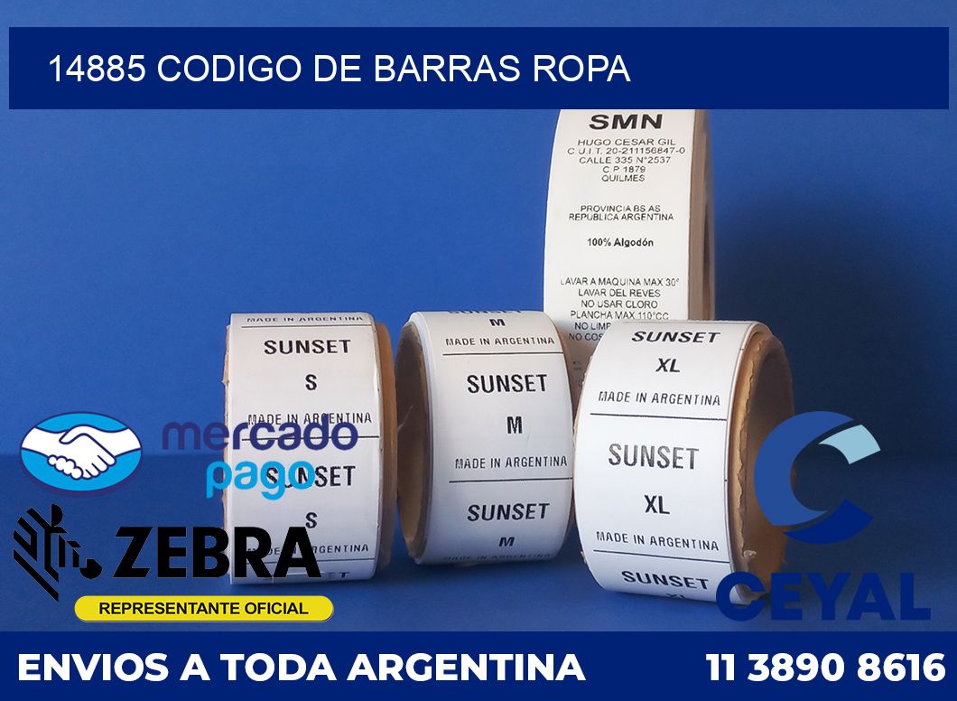 14885 CODIGO DE BARRAS ROPA