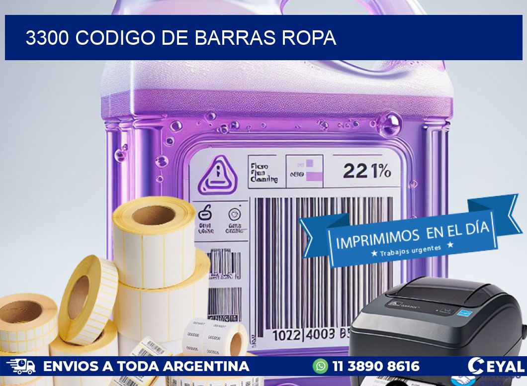 3300 CODIGO DE BARRAS ROPA