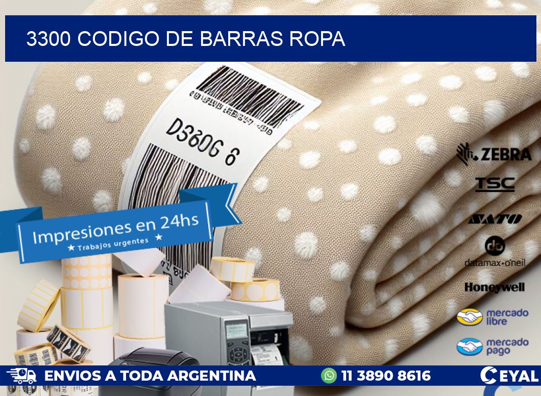 3300 CODIGO DE BARRAS ROPA