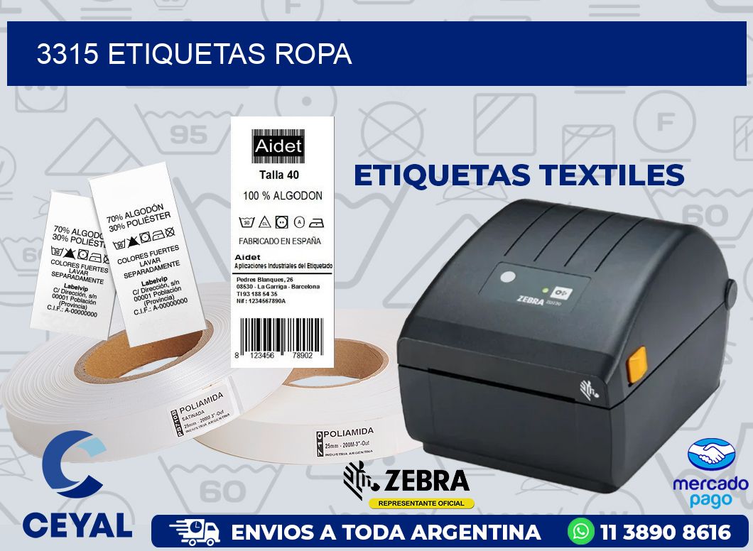 3315 ETIQUETAS ROPA